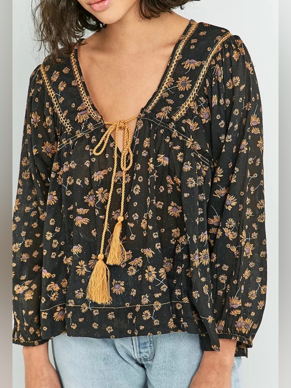 Free People Never A Dull Moment Floral Blouse Size Small